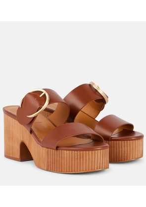 Clergerie Chance leather platform mules