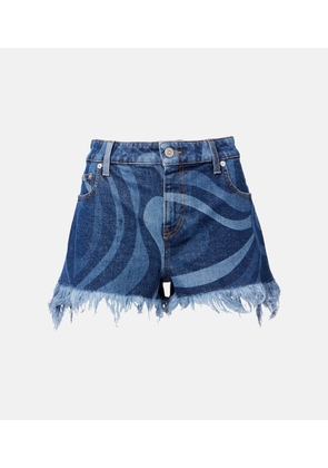 Pucci Marmo fringed denim shorts