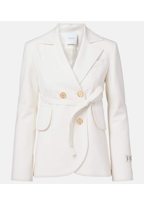 Patou Double-breasted belted wool-blend blazer