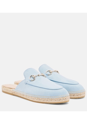 Gucci Horsebit suede espadrille mules