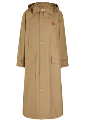 Valentino Garavani Hooded Cotton-gabardine Coat - Beige - 52 (IT52 / XL)