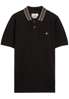 Vivienne Westwood Classic Logo Piqué Cotton Polo Shirt - Black - XL