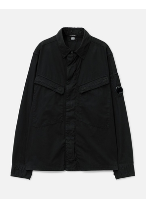 Organic Gabardine Lens Zipped Overshirt