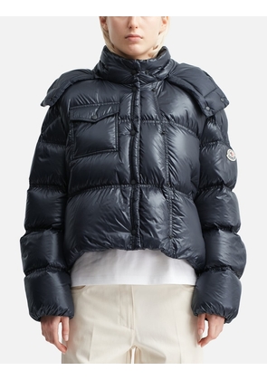 Erea Square-Quilted Hooded Short Down Jacket