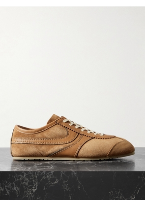 Dries Van Noten - Leather-trimmed Suede Sneakers - Brown - IT35,IT36,IT37,IT38,IT39,IT40,IT41