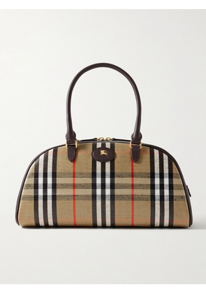 Burberry - Textured Leather-trimmed Coated Canvas-jacquard Tote - Neutrals - One size