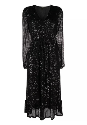 TWINSET sequin-embellished fine-ribbed midi dress - Black