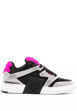 Philipp Plein crystal-embellished lace-up sneakers - Black
