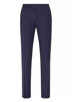 Philipp Plein straight-leg wool-blend trousers - Blue
