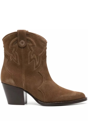 Maje 65mm Western suede boots - Brown