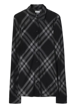 Burberry check-print long-sleeve shirt - Black