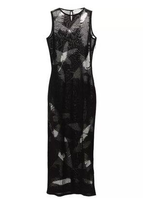 Alexander McQueen feather-intarsia pencil dress - Black