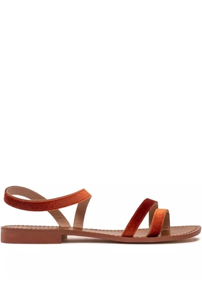 SOMMET velvet double-strap sandals - Orange