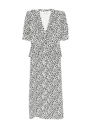 Alessandra Rich floral-print midi dress - Black