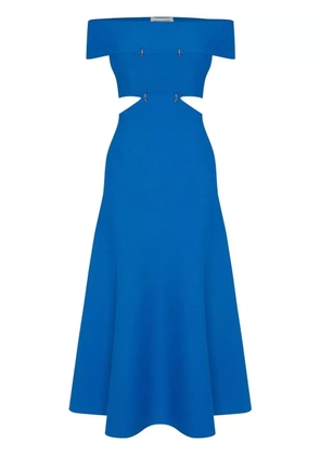 Alexander McQueen off-shoulder flared midi dress - Blue