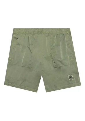 Stone Island logo-patch elasticated-waist swim shorts - Green