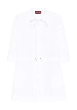 Gucci Horsebit-detail poplin dress - White