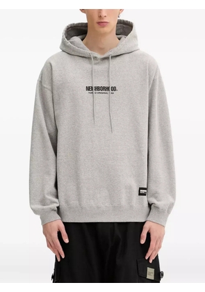Neighborhood logo-appliqué hoodie - Grey