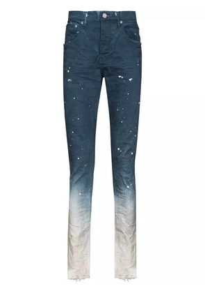 Purple Brand paint-splatter straight-leg jeans - Blue