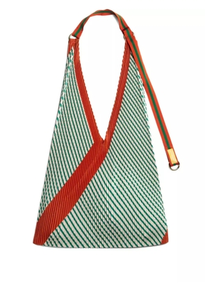 MULTITUDES BAGS pleated striped tote bag - Green