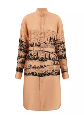 Ferragamo printed shirt dress - Orange