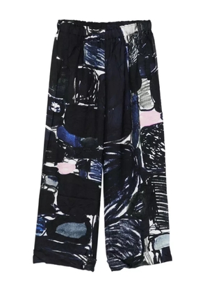 Daniela Gregis abstract-print elasticated-waist trousers - Blue