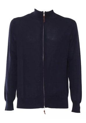 Ballantyne zip-fastening cotton cardigan - Blue