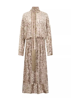 Roberto Cavalli animal-print tassel maxi day dress - Pink
