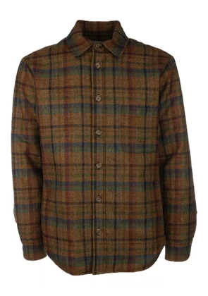 4FF checked wool shirt - Neutrals