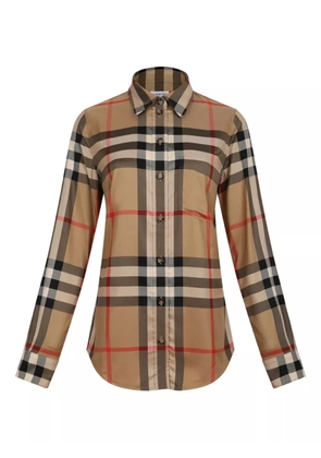 Burberry checked-pattern cotton shirt - Neutrals