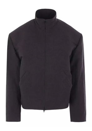 Balenciaga high-collar padded-shoulder jacket - Black