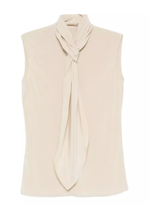 Alberta Ferretti sleeveless tie-neck top - Neutrals