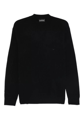 Emporio Armani cashmere-wool blend crew-neck sweater - Blue