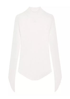 Courrèges ribbed turtleneck top - White