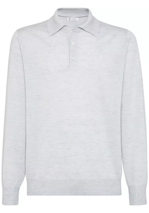 Brunello Cucinelli knitted polo shirt - Grey