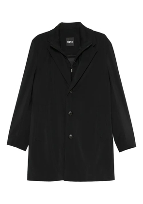 BOSS three-button notched-lapels coat - Black