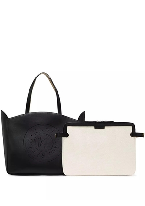 Karl Lagerfeld K/Circle perforated-design tote bag - Black