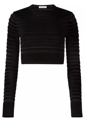 Nina Ricci cropped top with tonal stripe - Black