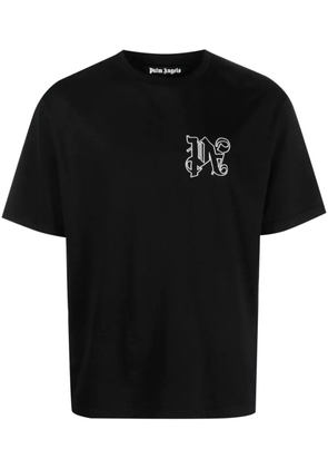 Palm Angels PA logo-embroidered T-shirt - Black