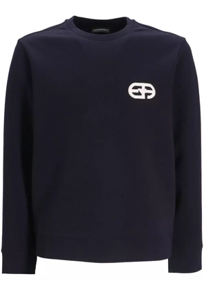 Emporio Armani logo-patch long-sleeve sweatshirt - Blue