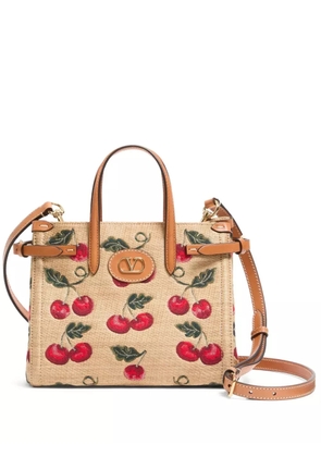 Valentino Garavani small Antibes Cherry-motif tote bag - Neutrals