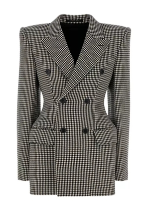 Balenciaga Hourglass houndstooth double-breasted blazer - Black