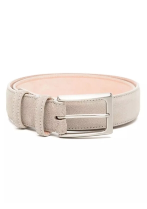 N.Peal buckled suede belt - Grey