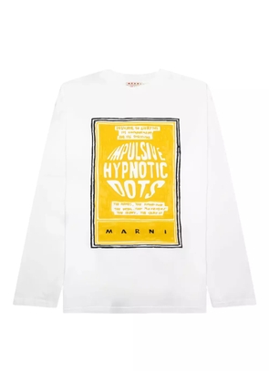 Marni graphic-print long-sleeve T-shirt - White