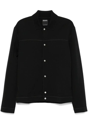 Zegna jersey shirt jacket - Black