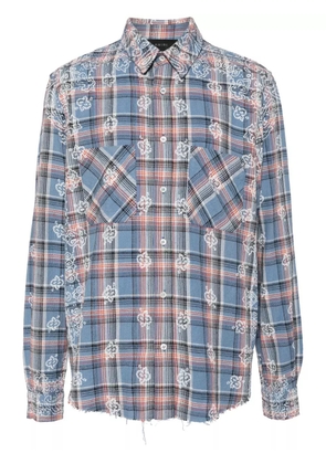 AMIRI check-pattern cotton shirt - Blue