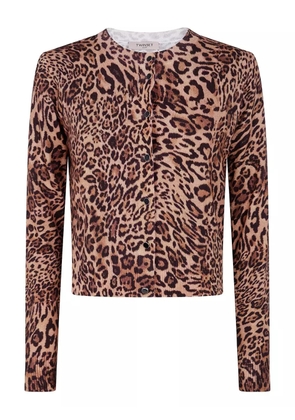 TWINSET leopard-print button-fastening cardigan - Brown