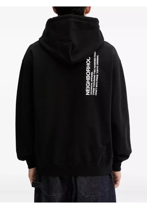 Neighborhood zip-front logo-print hoodie - Black