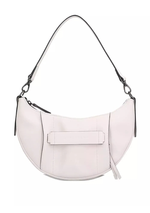 Longchamp crescent-shaped leather shoulder bag - White
