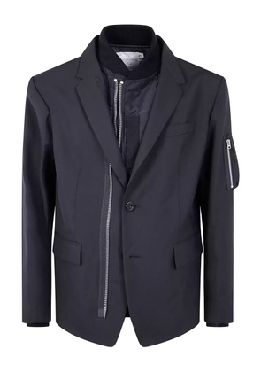 sacai zip-detail two-button jacket - Black